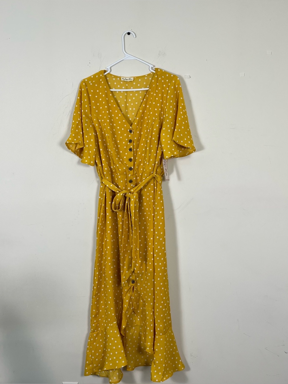 Indigo Rose midi dress large button down new with tag